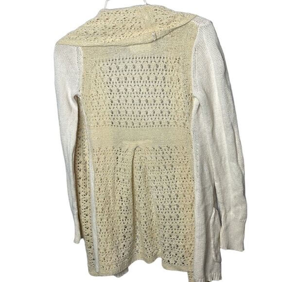 Anthropology Angel Of The North Ivory Knit Open Front Cardigan Sweater. Size XS. - Picture 5 of 10